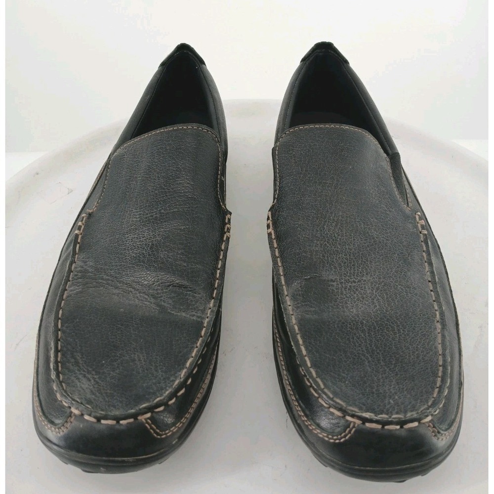 Cole Haan Venetian Driving Loafers Men's Size 14M Black Leather Moc-Toe Shoes C1